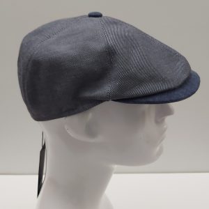 COPPOLA BERRETTO SPICCHI LINO/COTONE BLU DENIM MADE IN ITALY
