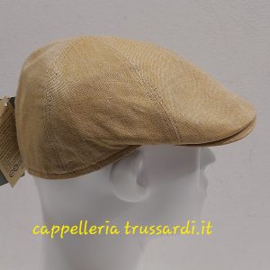 Coppola berretto puro lino beige ocra made in Italy