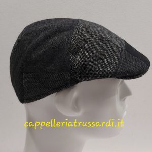 COPPOLA BERRETTO PATCHWORK NERO INVERNALE MADE IN ITALY