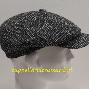 COPPOLA BERRETTO LANA NERO TWEED MADE IN ITALY PEAKY BLINDERS