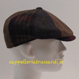 Coppola Berretto spicchi Peaky Blinders lana patchwork Made In Italy misura S 55/56