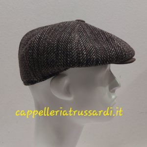 COPPOLA BERRETTO MARRONE LANA TWEED SPIGATO MADE IN ITALY PEAKY BLINDERS