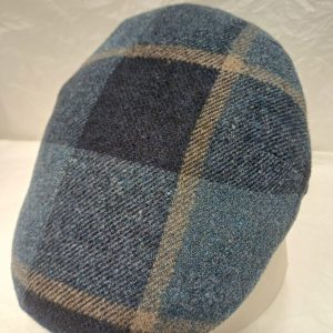 COPPOLA BERRETTO QUADRI BLU INVERNALE MADE IN ITALY