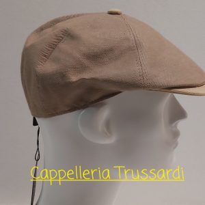 COPPOLA BERRETTO SPICCHI LINO/COTONE BEIGE SCURO MADE IN ITALY MISURA  M 57/58