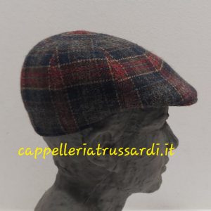 COPPOLA SCOZZESE BLU GRIGIO BORSALINO ORIGINALE LANA MADE IN ITALY MISURA S 54