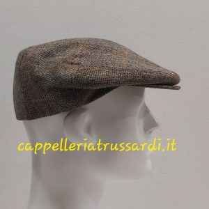 COPPOLA BERRETTO TWEED MARRONE LANA CASHMERE misura 61 MADE IN ITALY