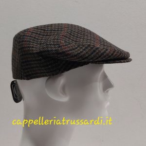 COPPOLA BERRETTO MARRONE PIED DE POULE LANA MADE IN ITALY MISURA 61