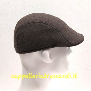 COPPOLA BERRETTO MARRONE TORTORA BECCO D’OCA PURA LANA MADE IN ITALY