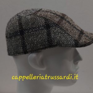 COPPOLA BERRETTO PATCHWORK GRIGIO BECCO D’OCA PURA LANA MADE IN ITALY