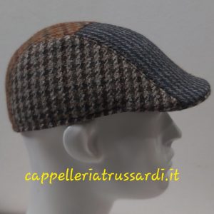 COPPOLA BERRETTO PATCHWORK MARRONE BECCO D’OCA PURA LANA MADE IN ITALY