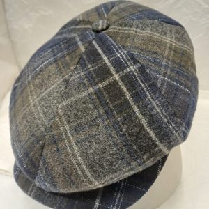 Coppola Berretto spicchi Peaky Blinders lana scozzese blu Made In Italy