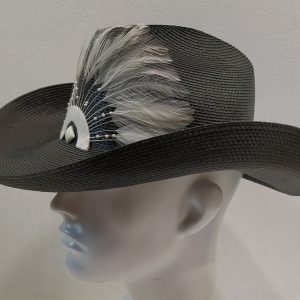 CAPPELLO unisex COWBOY WESTERN DELLA MARZI NERO ESTIVO MADE IN ITALY