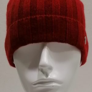 CUFFIA BERRETTA A COSTE 100% CASHMERE BORDO’ MADE IN ITALY