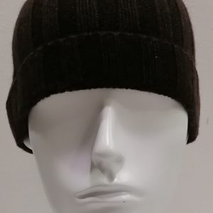 CUFFIA A COSTE CON RISVOLTO 100% CASHMERE MARRONE MADE IN ITALY (