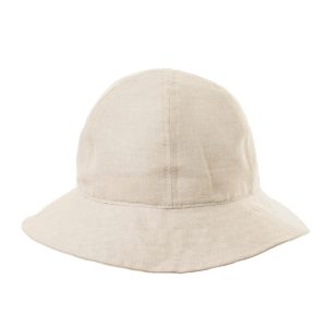 CAPPELLO DONNA CLOCHE ESTIVO BEIGE ECRU PURO LINO MADE IN ITALY