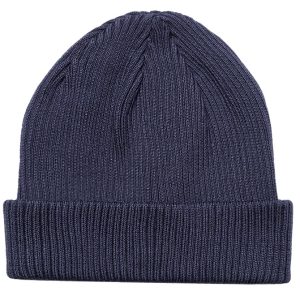 CUFFIA BERRETTA A COSTE CON RISVOLTO 100% COTONE BLU MADE IN ITALY