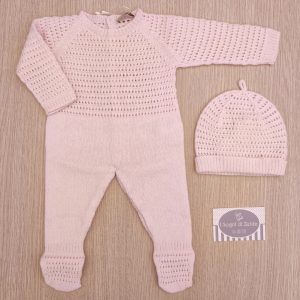 Tutina nascita Rosa Melange Traforato – Wedoble