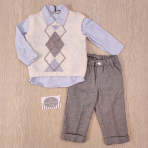 Completo J.O. Milano – Panna/Grigio con Gilet
