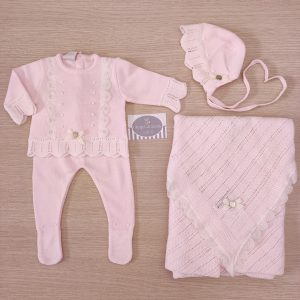 Corredino nascita Paz Rodriguez – Chalk Pink/Cream con pizzo