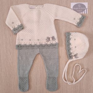 Completino nascita Paz Rodriguez – Cream/Mint Green