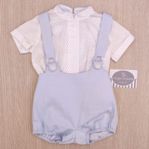 Completo Camicia Pois e Pantaloncini Cielo – Pili Carrera