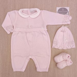 Tutina nascita Primodì Bebè – Rosa Chiaro/Bianco Fiorellini