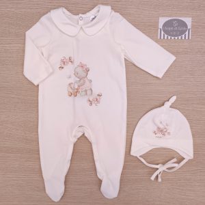 Tutina nascita Orsetta Passeggino Panna – Jamiks con cap.