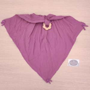 Mussola Doudou con dentaruolo in Legno – Wedoble – Malva