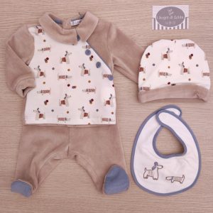 Completino nascita Cagnolini – Jujùbebé (con cap+bav)