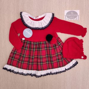 Abito Juliana – Rojo – Pompon Rosso/Blu con cuffietta