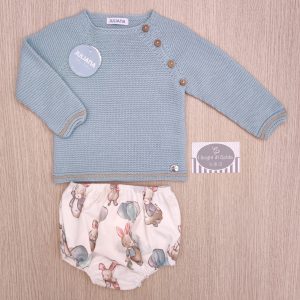 Completo corto Juliana – Verde Agua – Coniglietti