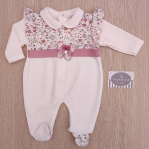 Tutina nascita Ninnaoh – Panna/Rosa Antico Farfalle