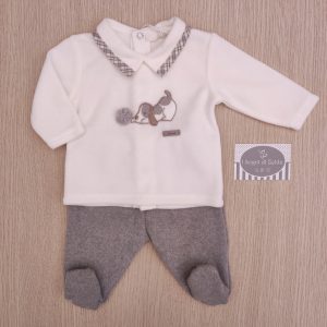 Completino nascita Ninnaoh – Panna/Grigio Cagnolino
