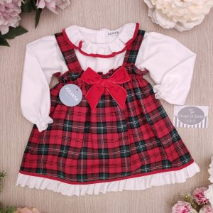 Abito smanicato + camicia Juliana – Rojo – Tartan