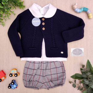 Completo corto Juliana – Marino – con Cardigan