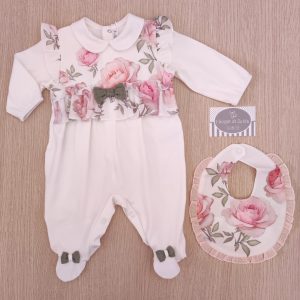 Tutina nascita Barcellino – Rose con bavetta
