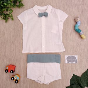 Completo Del Sur – Bianco/Verde con fascia e papillon