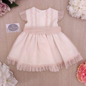 Abito Charo – Bianco Tulle Rosa Pois