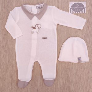 Tutina nascita Ninnaoh – Bianco/Cielo/Tortora Cavalluccio