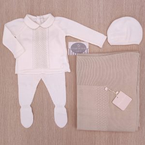 Corredino nascita Panna/Beige – Martin Aranda coperta Beige/Panna