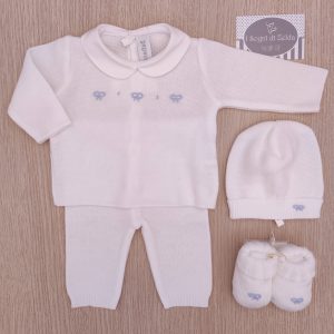 Completino nascita Bianco Nodi d’Amore Cielo – Pepecè