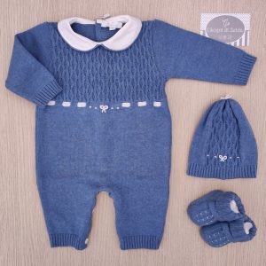 Tutina nascita Primodì – Denim/Bianco Nodi d’Amore