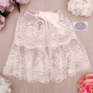 Mantella Charo – Panna Tulle Ricamato e Pizzo