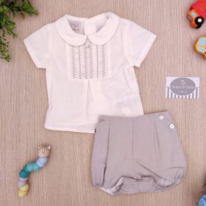 Completo Paz Rodriguez – Bianco/Grigio Punto Smock