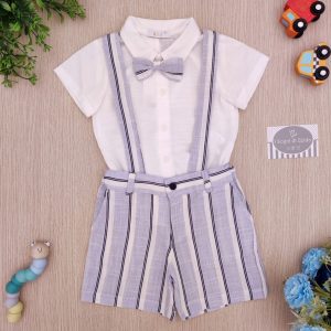 Completo corto A&J – Righe Cielo/Blu/Bianco