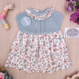 Abito Juliana – Fiori Verde Agua Maglia