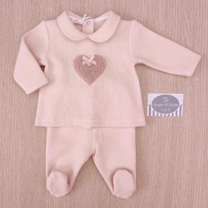 Completino nascita Ninnaoh – Cuori Teddy Rosa