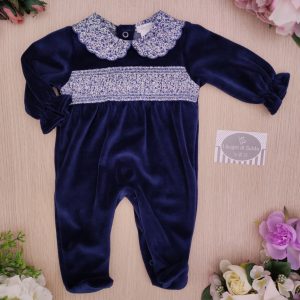 Tutina Deolinda – Blu Punto Smock Fiorellini