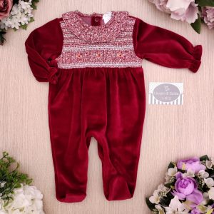 Tutina Deolinda – Bordeaux Punto Smock Fiorellini