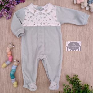 Tutina Deolinda – Verde Uccellini Colletto Ricamato